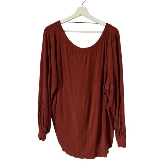 Free People Shimmy Shake Brown Ribbed Long Sleeve Top  size XS - Picture 4 of 11